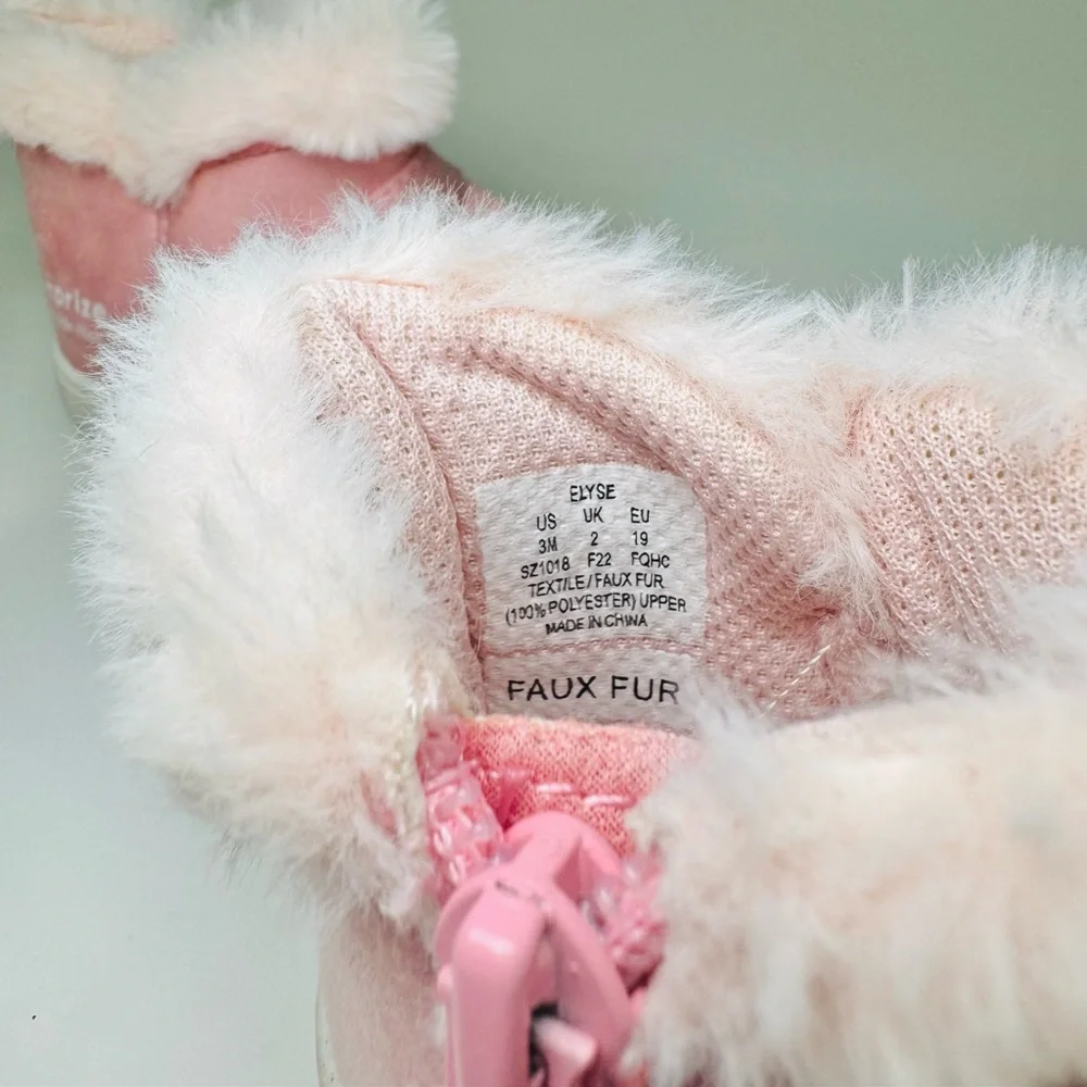 Pink Shimmer Faux Fur Toddler Winter Boots - Surprize by Stride Rite (EU 19)